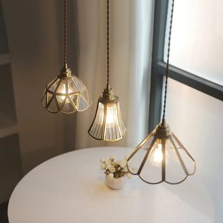 Nanterre - Nordic Glass Copper Tulip Hanging Pendant Ceiling Light