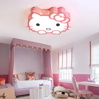 Macario - Pink Kitten Children's Bedroom Ceiling Light