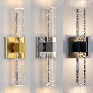 Inaya - Speckled Bubble Crystal Glass Up Modern Wall Light