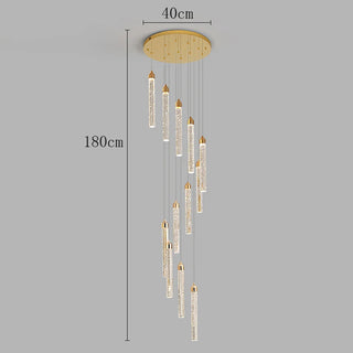 Samantha - Modern Sparkly LED Tube Ceiling Round Chandelier