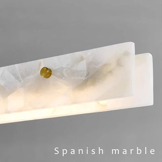 Ricky - White Marble LED Strip Ceiling Chandelier