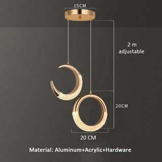 Sundus - Modern Round Tube Patterned Glass Hanging Ceiling Light