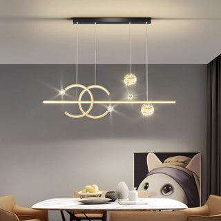 Minore - Minimalist Thin Beam Crystal Hanging Pendant Ceiling Light