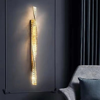 Mabel - Luxury Gold LED Twisted Crystal Wall Light