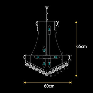 Imperial Cascade - Dazzling Crystal Bead Hanging Light Contemporary Round Chandelier