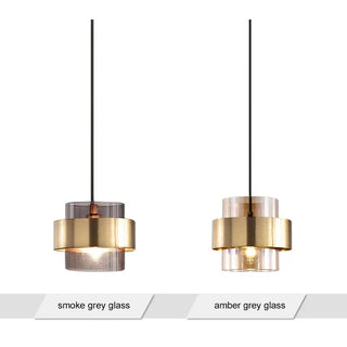Banse - Gold Modern Hanging Round Glass Pendant Ceiling Light