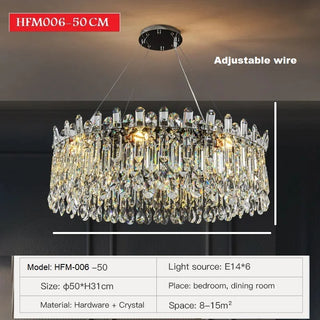 Rafale - Stainless Steel Modern Crystal Pendant Chandelier