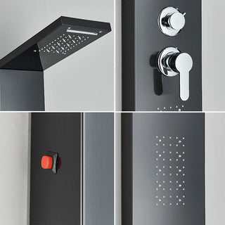 Evander - Bathroom Faucet Hot & Cold Rainfall Mixer Bathroom Shower Panel with LED Light