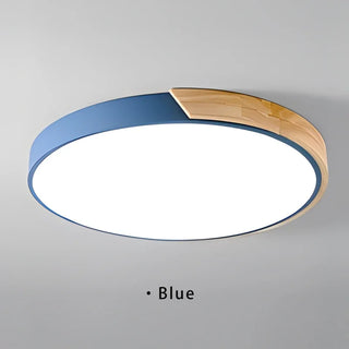 Elorza - Nordic Macaron Ultra Thin Wood Circular  LED Ceiling Lamp Creative Light Fixtures