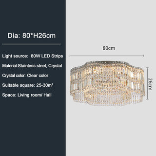 Luxe - Crystal Wave Design Adjustable LED Ceiling Chandelier