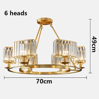 Hazel - Gold Crystal Round Hanging Chandelier