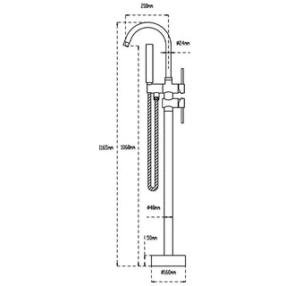 Arista - Freestanding Floor Mount Bathtub Tap Set with Handheld Shower