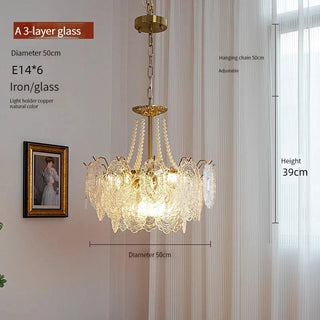 Faustina - Modern Crystal Glass Layered Shards Hanging Chandelier