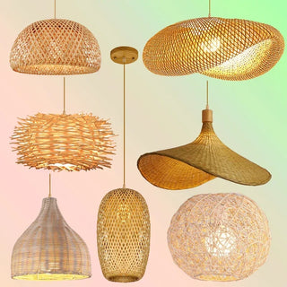 Dura Series - Handwoven Rattan Wicker Bamboo Wood Pendant Lights