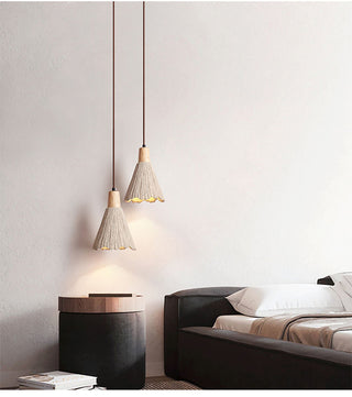 Vlore - Wabi Sabi Wood Style Long Cone Tube Pendant Ceiling Light
