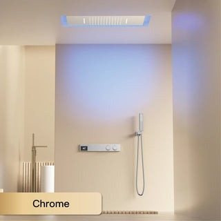Lethe - Brass Ceiling Mounted Shower System with Dual Hot & Cold Controls