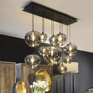 Florencia - Nordic Smoke Grey Glass Hanging Pendant Ceiling Light