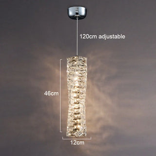 Mafolie - Twisted Crystal Glass Hanging Pendant Ceiling Light