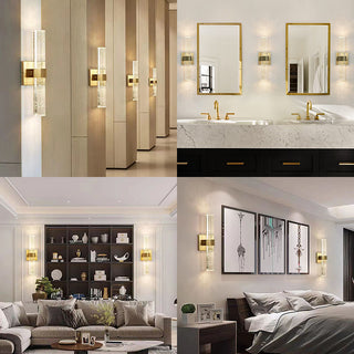 Inaya - Speckled Bubble Crystal Glass Up Modern Wall Light