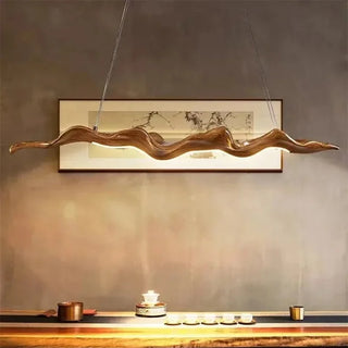 Creek - Resin Wavey Drift Wood Hanging Ceiling Light
