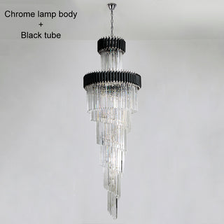 Halora - Sophisticated Stair Chandelier Simple and Stylish Crystal Light for Villas & Lofts