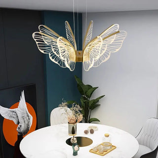 Damir - Gold LED Butterfly Wings Hanging Chandelier