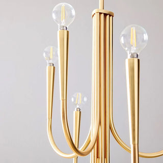 Alara- Pipe Erected Curved Multi Head Hanging Retro/Modern Ceiling Light Chandelier
