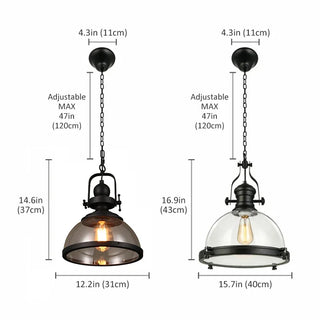 Jade - Iron Black American Style Industrial Pendant Hanging Ceiling Light