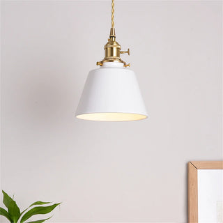 Zain -  Antique Ceramic Brass Pendant Ceiling Light