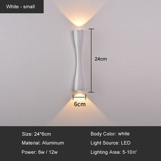 Griffy - Outdoor LED Up/Down Modern Curved Wall Light