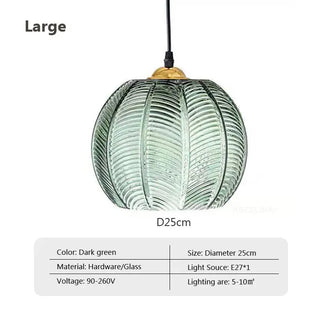 Auora - Leaf Pattern Nordic Glass Hanging Ball Lamp
