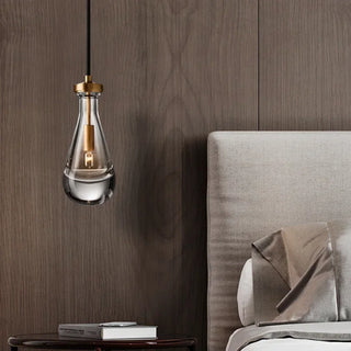 Monte - Teardrop Black Cord Hanging Glass Pendant Ceiling Light