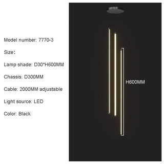 Gael - Modern Long Bar LED Ceiling Chandelier