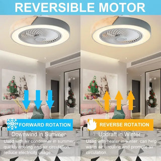 Kitara - LED Round Nordic Modern Smart Ceiling Fan with LED Light