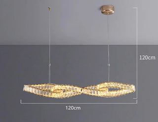 Febbie - Modern Hanging Twisted Glass Ceiling Chandelier