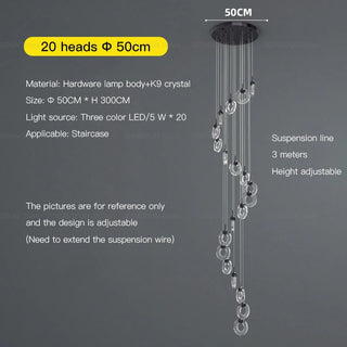 Hoffman - Modern Gold Glass Hanging Round Cluster Chandelier