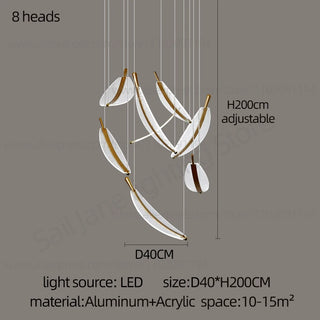 Plume - Leaf Adjustable Hanging Chandelier