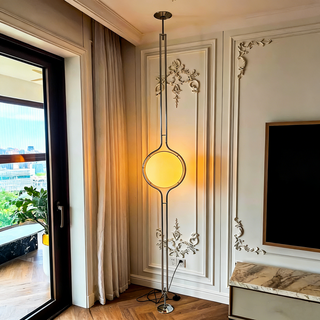 Corvella - Chrome Acrylic Ball Floor Lamp