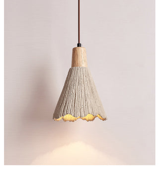 Vlore - Wabi Sabi Wood Style Long Cone Tube Pendant Ceiling Light