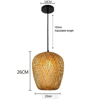 Horten - Natural Handwoven Bamboo Lantern Light Pendant