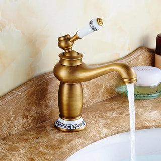 Ambrosio - Hot/Cold Retro Porcelain Single Lever Basin Tap