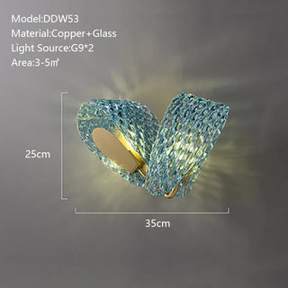 Camilla - Blue Patterned Glass Gold Body Crystal Hanging Chandelier