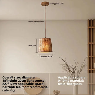 Milot - Vintage Resin Tree Stump Pendant Ceiling Light