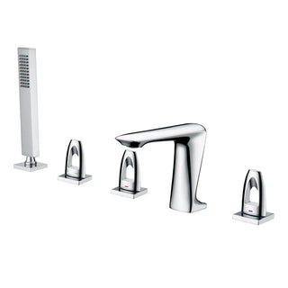 Narine - Modern 5 Piece Bathtub Tap Set with Pull Out Shower Spray