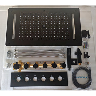 Andromeda - Rainfall Ceiling Shower Set with Ambient Lighting & Side Jets