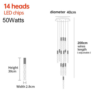 Titan - Modern LED Transparent Long Bar Hanging Chandelier