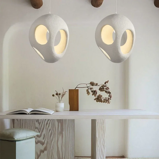 Andy - Polystyrene Round Wabi-Sabi Pendant Ceiling Light