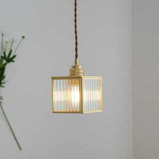 Evelyn - Vintage Modern Gold Glass Pendant Ceiling Light
