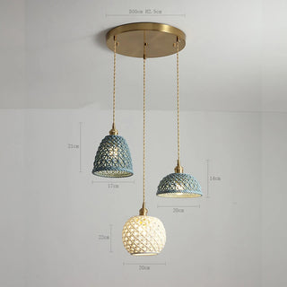 Lowrys - Patterned Ceramic Hanging Pendant Ceiling Light