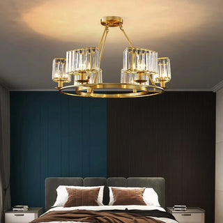 Hazel - Gold Crystal Round Hanging Chandelier